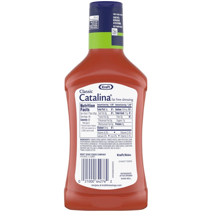 Nutrition facts catalina dressing